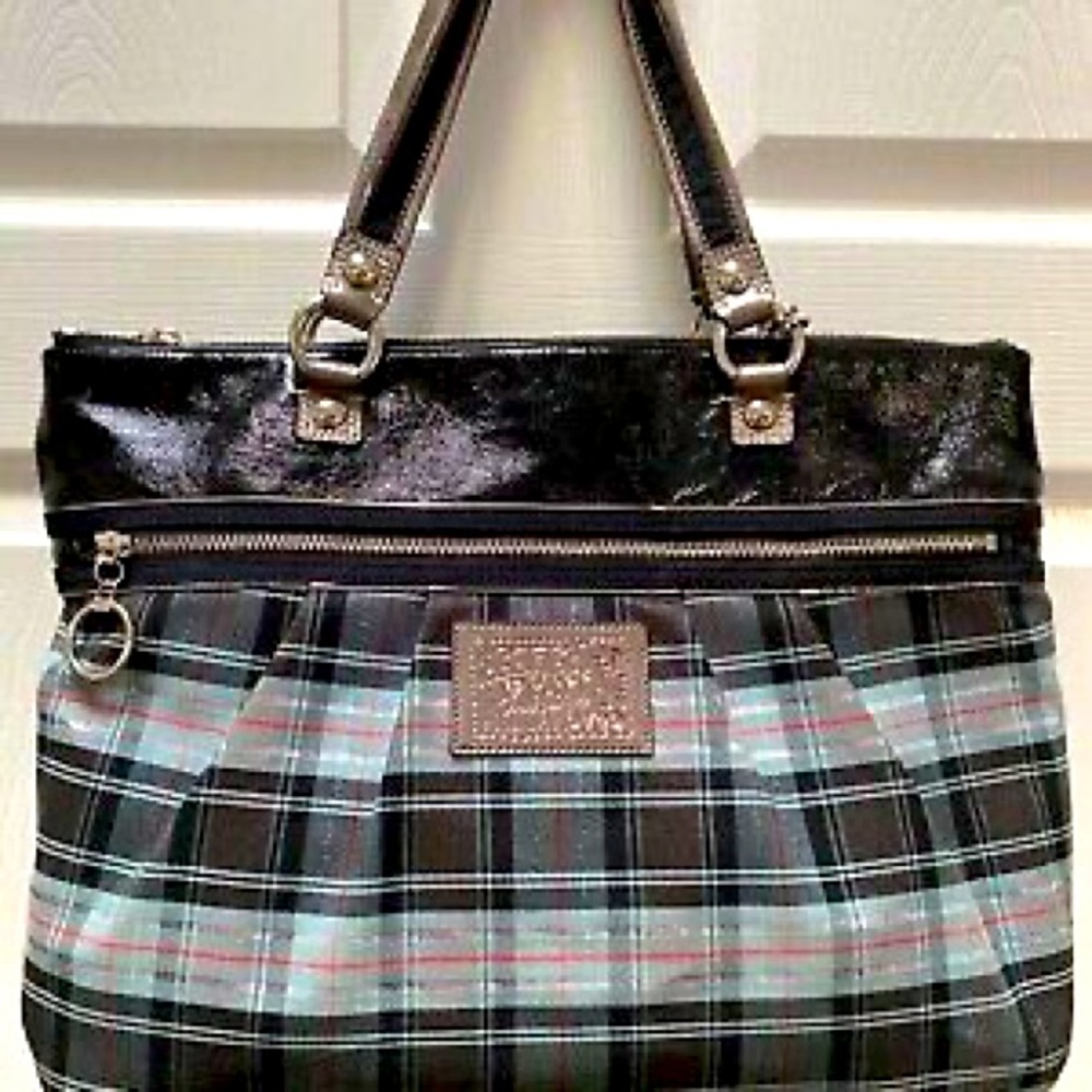 COPY - Coach Poppy Large Limited Edition Tartan Plaid Glam Tote